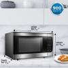 imageDanby DBMW0924BBS 09 CuFt CounterTop Microwave In Black Stainless Steel  900 Watts Small Microwave With Push Button DoorStainless Steel