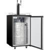imageDanby DKC054A1BSL2DB 54 CuFt Double Tap Kegerator Auto Defrost and Mechanical Thermostat Keg Cooler with ScratchResistant Worktop and Reversible Door Hinge SteelDualTap