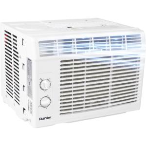 imageDanby DAC050MB1WDB 5000 BTU Window Air Conditioner 2 Cooling and Fan Settings Easy to Use Mechanical Rotary Controls Ideal For Rooms Up To 150 Square Feet