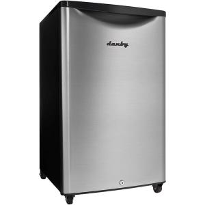imageDanby DAR044A6BSLDBO 44 CuFt Outdoor Mini Fridge IPX4Rated Stainless Steel Look All Refrigerator for Patio Cabana Pool Bar EStar Rated Spotless Steel