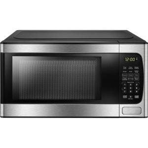 imageDanby DBMW0924BBS 09 CuFt CounterTop Microwave In Black Stainless Steel  900 Watts Small Microwave With Push Button DoorStainless Steel