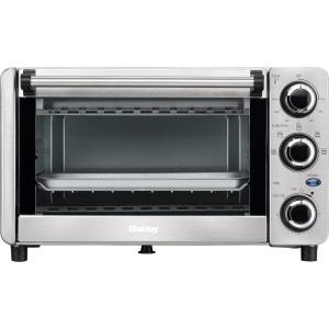 imageDanby DBTO0412BBSS 04 cu ft12L 4 Slice Countertop Toaster Oven in Stainless Steel Toast Bake Broil Keep Warm functions